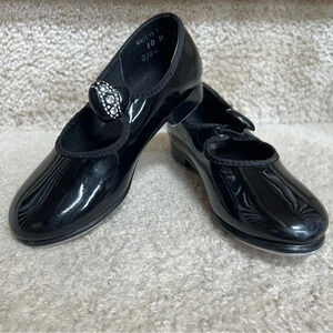Spotlight Payless Toddler Girls Black Patent MaryJane Tap Dance Shoes Metal‎ 10M